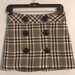 Express Mini Houndstooth Wool Skirt